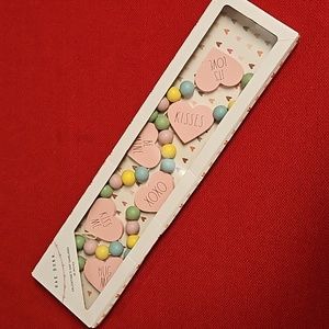 RAE DUNN Valentine's Day garland 36"  NIP pastel beads pink conversation hearts